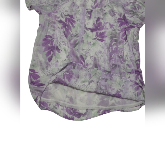 💲1️⃣ NWOT Northern Reflections White / Purple Fauna Lined Flutter Sleeves Sz Sm - Picture 11 of 12